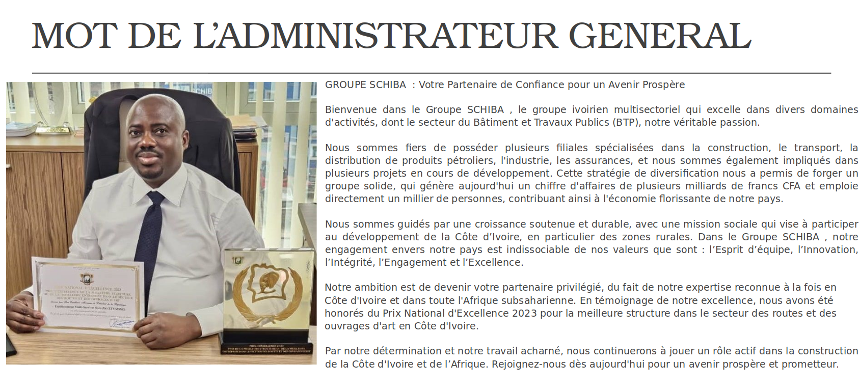 Administrateur General Schiba Holding